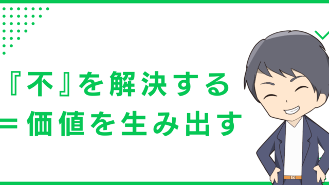 『不』を解決する＝価値を生み出す