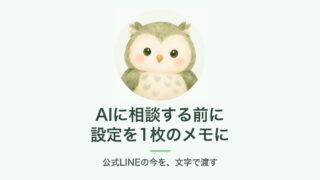 AIに相談する前に公式LINEの設定を1枚のメモにする