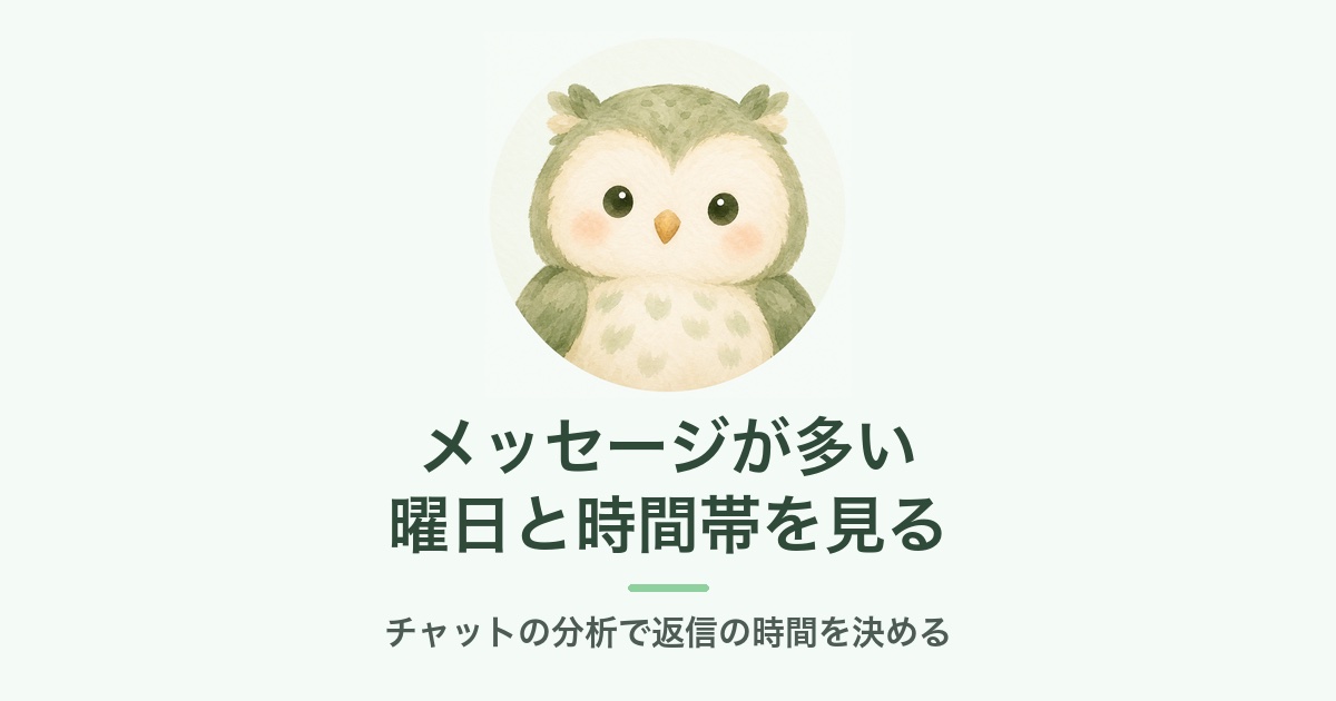 チャットの分析で、メッセージが多い曜日と時間帯を見る（アイキャッチ）