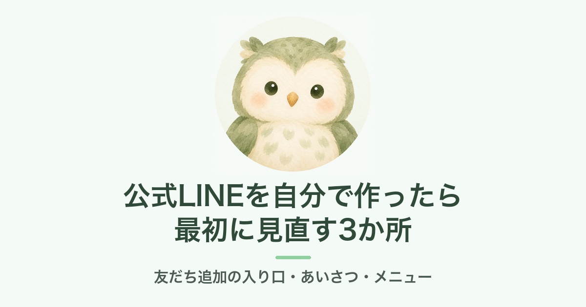 公式LINEを自分で作ったら、最初に見直す3か所