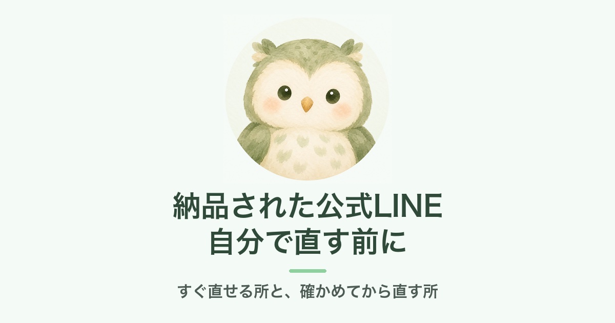 納品された公式LINEを自分で直す前に