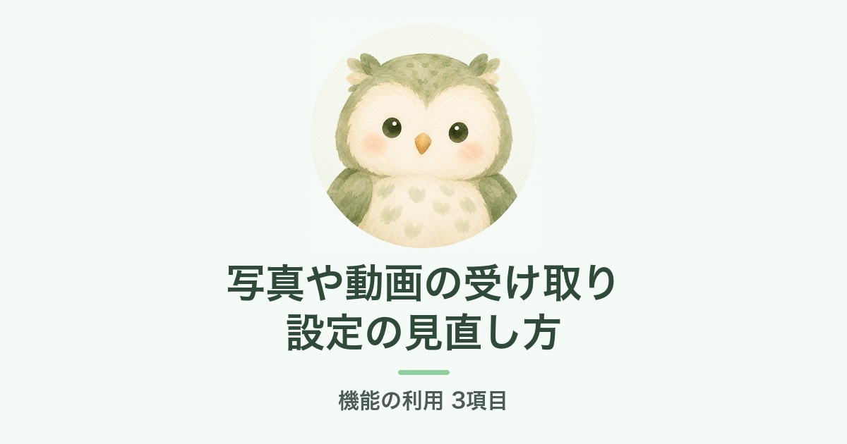 写真や動画の受け取り設定の見直し方